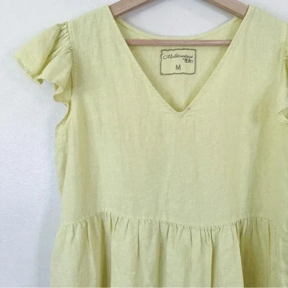 Abito Ruffle  Sleeve Linen Relaxed Fit Dress - Picture 10 of 16